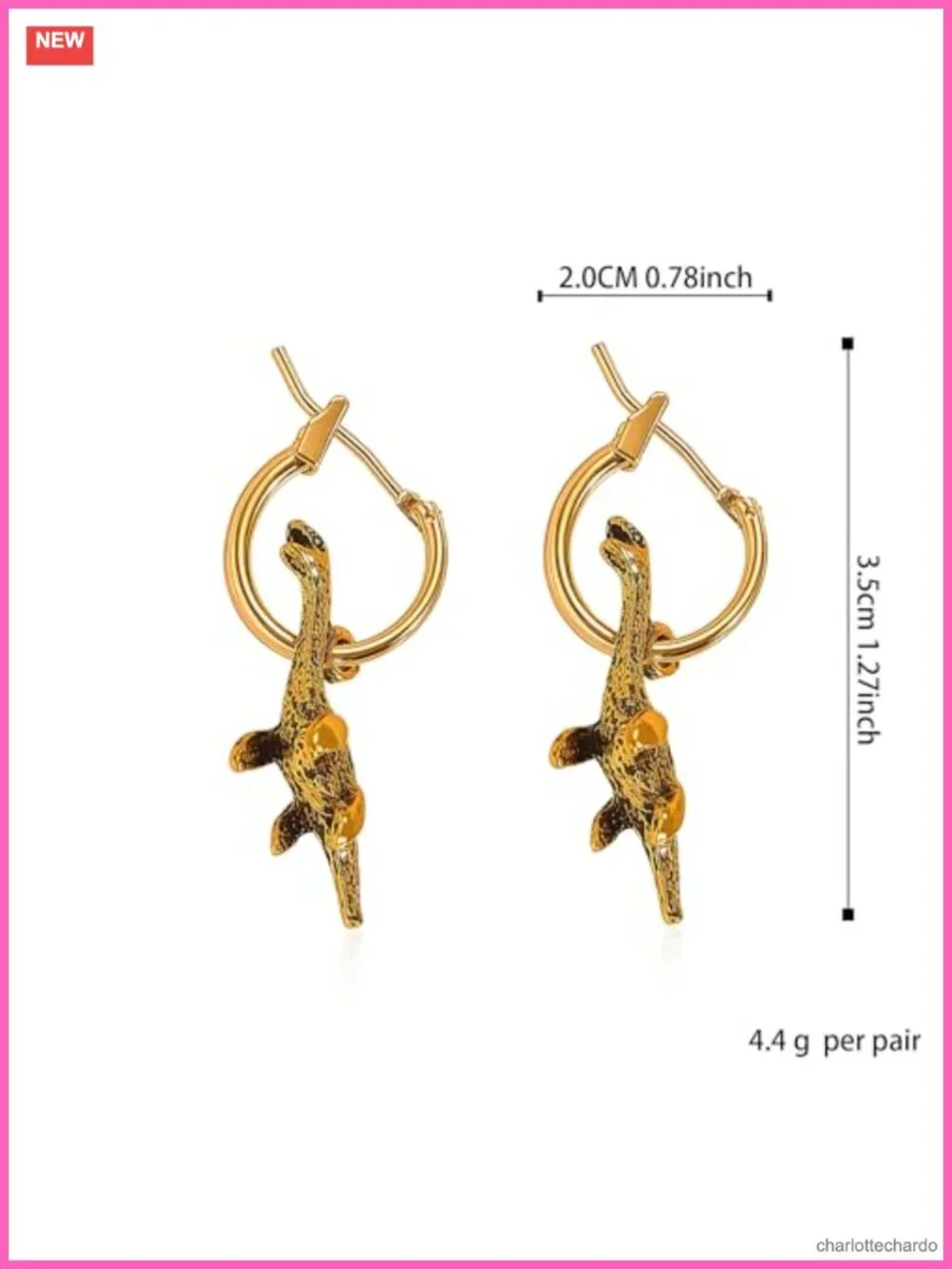 Retro Minimalist Animal Hoop Earrings Cheetah Koala Dinosaur Geometric